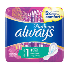 Always Platinum Normal Size 1 Sanitary Ultra Pads Towels With Wings Prevent Leak