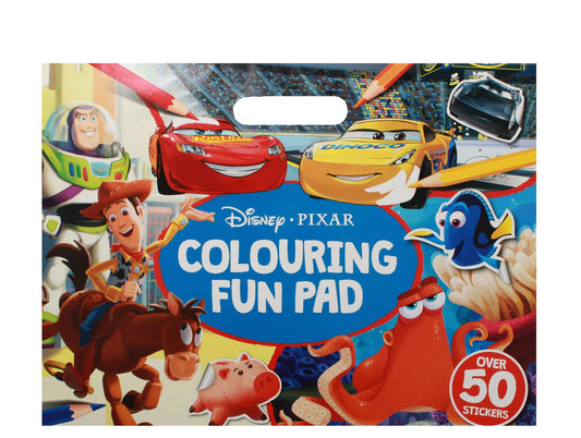 Disney Pixar Colouring Fun Pad With Amazing Stickers For Kids Childrens Girl Boy