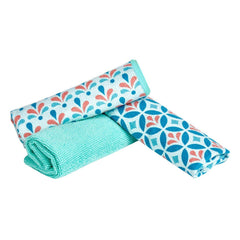 Spontex Microfibre Mosaik Cloth Washable Dirt Remover Grease Cleaner 3Pk