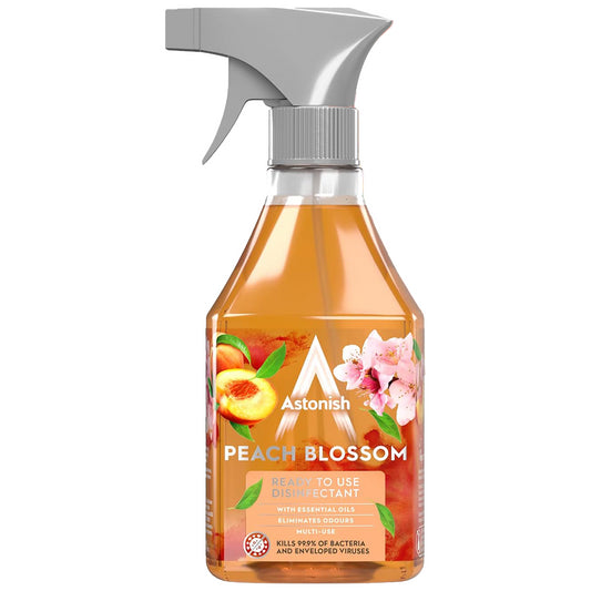 Astonish Disinfectant Ready To Use Surface Cleaner Spray Peach Blossom 550ml