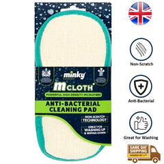 Minky Anti-Bacterial Cleaning Pad Microfibre Dish Kitchen Surface Cleaner