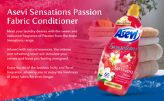 Asevi Fabric Conditioner Concentrate Passion Laundry Liquid 60 Washes 1.32L