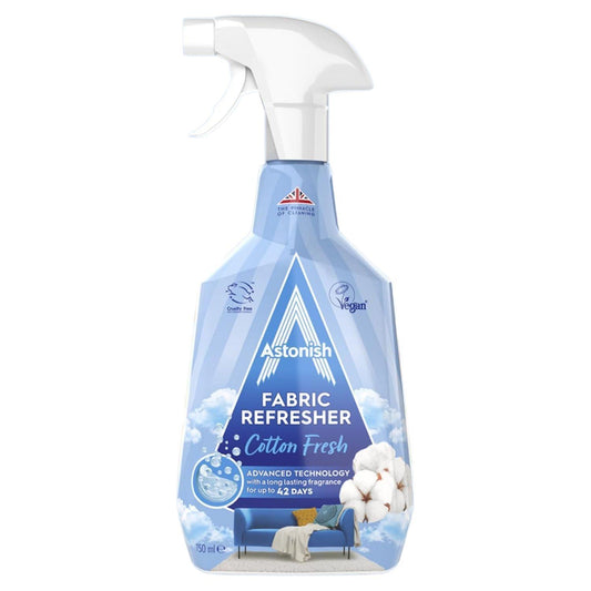 Astonish Fabric Refresher Cotton Fresh 750ml Long Lasting Fragrance Liquid Spray