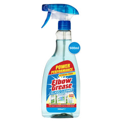 Elbow Grease Glass Cleaner Spray Streak Free Cleans Home Window Mirror 500ml