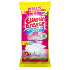 Elbow Grease Anti Bacterial Wipes Pink Blush Surface Cleaner Dirt Remover 80Pk
