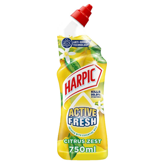 Harpic Active Fresh Toilet Gel Cleaner Lasting Fragrance Citrus 750ml
