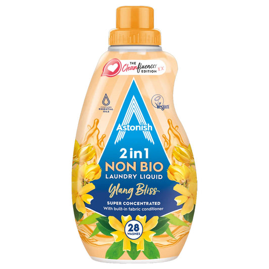 Astonish 2 In 1 Non Bio Laundry Liquid Ylang Bliss Super Concentrated 840ml 28W