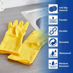 Elbow Grease Household Medium Rubber Gloves Non Slip Durable Washing Up