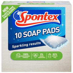 Spontex Soap Pads Surface Tough Grease Grime Cleaner Remover Lemon Fresh 10Pk