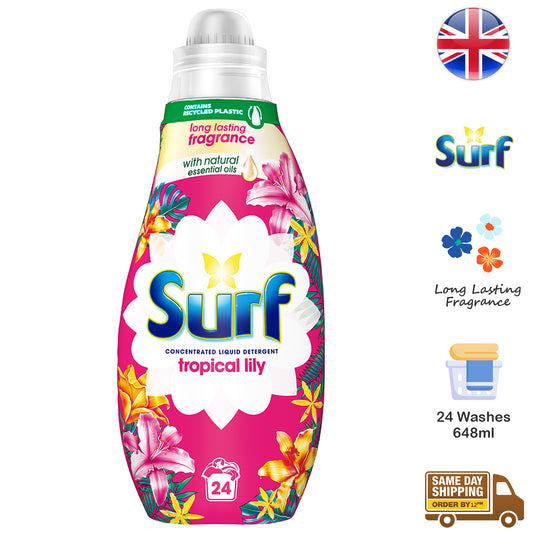 Surf Laundry Detergent Liquid Fabric Clothes Tropical Lily 24 Washes 648ml