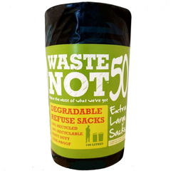 Waste Not 100L Extra Heavy Duty Degradable Refuse Sack 50
