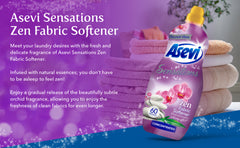 Asevi Fabric Clothes Softener Zen Laundry Liquid Long Lasting 60 Washes 1.32L