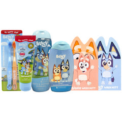 Bluey Toothbrush Toothpaste Wash Mitt Bubble Bath Shampoo-Conditioner Bundle Set