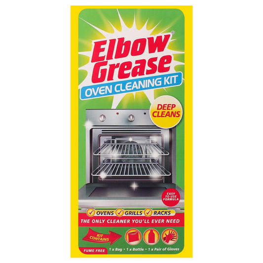 Elbow Grease Oven Cleaning Kit Deep Cleans Grills Glass With Gloves & Bag