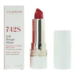Clarins Joli Rouge Shine 742S Pretty Red Lipstick 3.5g