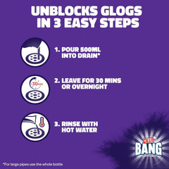 Cillit Bang Power Cleaner Drain Powerful Hair Unblocker Dissolving Formula 1L