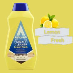 Astonish Cream Cleaner Lemon Fresh Kitchen Deeper Clean Tough Grease Dirt 500ml