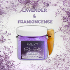 Elysium Spa Bath Salts Lavender & Frankincense Relaxing Bath Soak Scoop Included