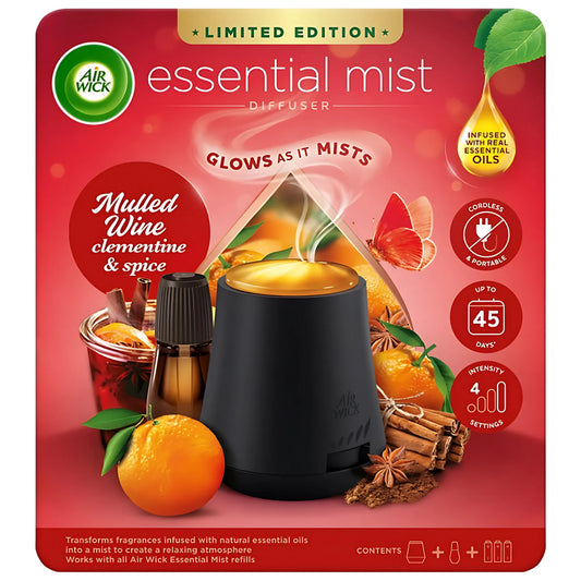 Air Wick Essential Mist Diffuser Mulled Wine Clementine Spice Glows as It Mists