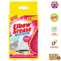 Elbow Grease Scrub Mate Pink Sponge Non Scratch Tough Stain Cleaner Remover