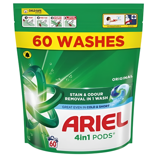 Ariel 4 in 1 Pods Original 60 Washes – Stain & Odour Removal