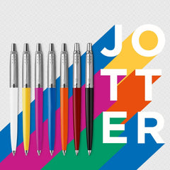 Parker Jotter Ballpoint Pen Medium Magenta Ink Stainless Steel Barrel Body