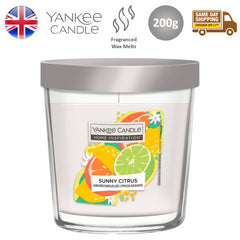 Yankee Candle Tumbler Glass Scented Home Room Fragrance Sunny Citrus 200G