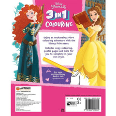 Disney Princess 3 In 1 Colouring Book Favourite Characters For Kids Boys Girls