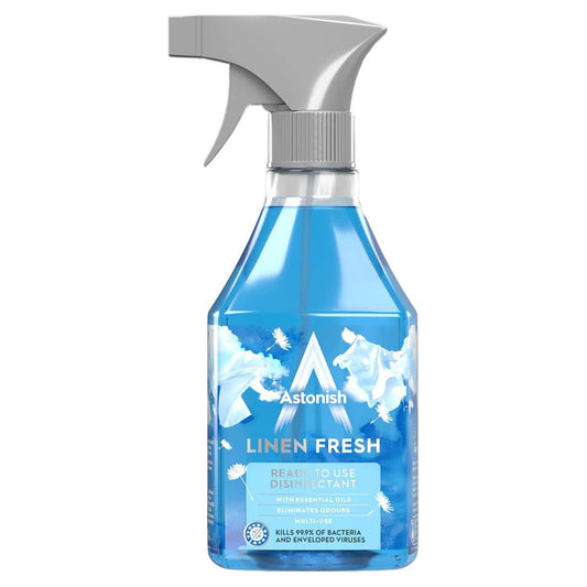 Astonish Disinfectant Ready To Use Surface Cleaner Spray Linen Fresh 550ml