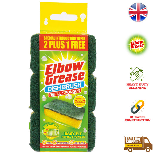 Elbow Grease Washing Up Dish Refill Sponge Liquid Dispenser Dirt Cleaner