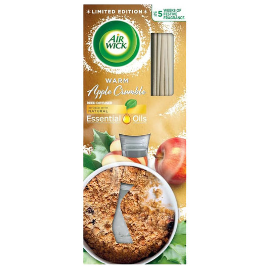 Airwick Reed Diffuser Home Air Freshener Scented Oil Warm Apple Crumble 33ml