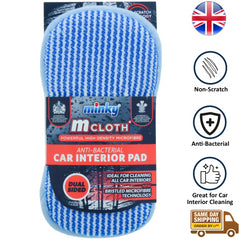 Minky Anti Bacterial Car Interior Pad Dual Side Cleans Dirt Dust Non Scratch