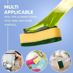 Elbow Grease Washing Up Dish Refill Sponge Liquid Dispenser Dirt Cleaner Pink