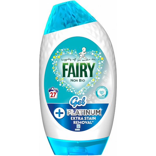 Fairy Non Bio Laundry Washing Gel Platinum Extra Cleaning Power 27 Washes 945ml