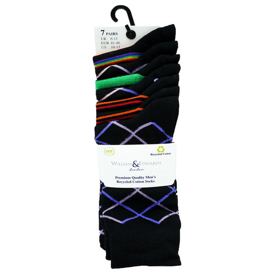 William & Edwards London Mens Socks Cotton Material Uk Multi Colour 6-11