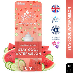 Glade Sense & Spray Stay Cool Watermelon Air Freshener Refill Home Hotel 18ml