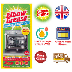 Elbow Grease Oven Cleaning Kit Deep Cleans Grills Glass With Gloves & Bag