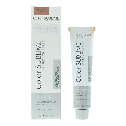 Revlon Color Sublime 7.41 Medium Copper Ash Blonde Hair Colour 75ml For Women