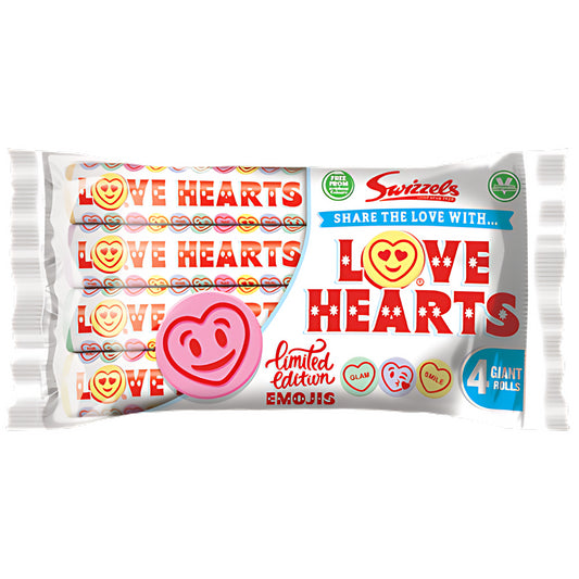 Swizzels Love Hearts 4 Rolls Originals Mix Sweet Vegan Candy