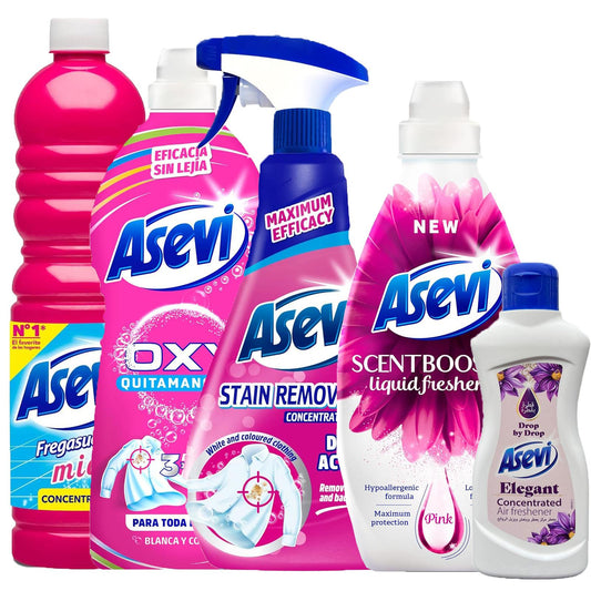 Asevi Bundle Spanish Cleaning Products Fabric Stain Remover Freshener Floor Home