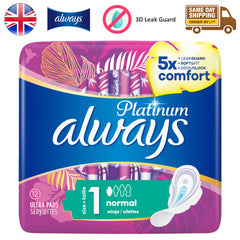 Always Platinum Normal Size 1 Sanitary Ultra Pads Towels With Wings Prevent Leak