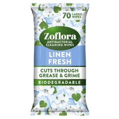 Zoflora Linen Fresh Cuts Through Grease Grime Multi Surface Cleaning 70 Wipes