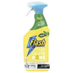 Flash Spray Wipe Done Kitchen Degreaser Cut Grease Remover Crisp Lemon 800ml