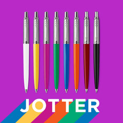 Parker Jotter Ballpoint Pen Medium Magenta Ink Stainless Steel Barrel Body