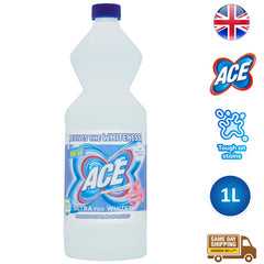 Ace Ultra Laundry Bleach For Whites Clothes Stain Remover Cleaner 1L