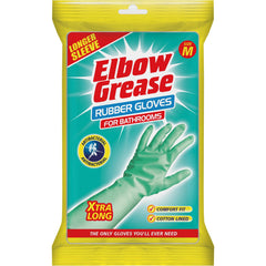 Elbow Grease Rubber Gloves For Toilet Bathroom Antibacterial Long Sleeve Medium