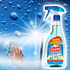 Elbow Grease Glass Cleaner Spray Streak Free Cleans Home Window Mirror 500ml