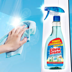 Elbow Grease Glass Cleaner Spray Streak Free Cleans Home Window Mirror 500ml