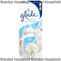 Glade Sense & Spray Pure Clean Linen Air Freshener Refill Home Office Hotel 18ml