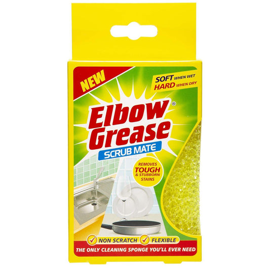 Elbow Grease Scrub Mate Yellow Sponge Non Scratch Tough Stain Cleaner Remover